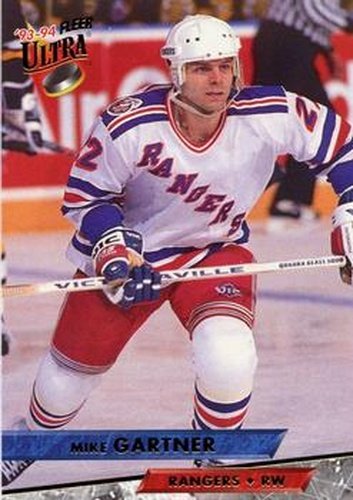 #25 Mike Gartner - New York Rangers - 1993-94 Ultra Hockey