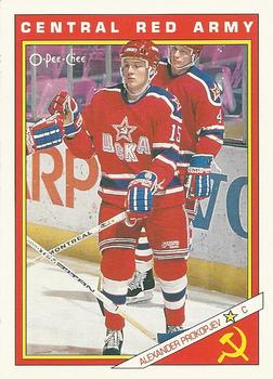 #25R Alexander Prokopiev - CSKA Moscow - 1991-92 O-Pee-Chee Hockey - Sharks & Russians