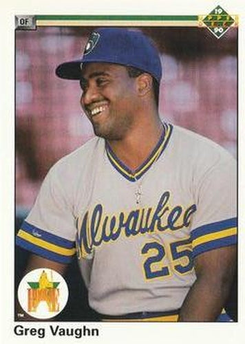 #25 Greg Vaughn - Milwaukee Brewers - 1990 Upper Deck Baseball