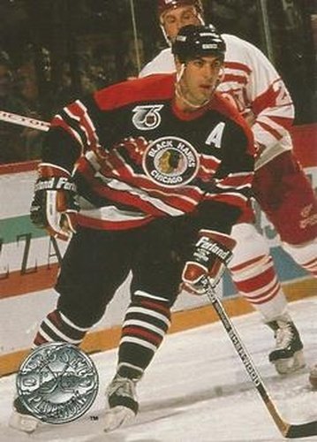 #25 Chris Chelios - Chicago Blackhawks - 1991-92 Pro Set Platinum Hockey