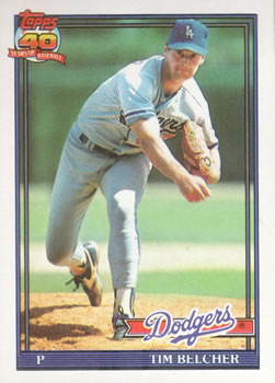 #25 Tim Belcher - Los Angeles Dodgers - 1991 Topps Baseball