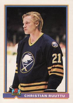 #25 Christian Ruuttu - Buffalo Sabres - 1991-92 Bowman Hockey