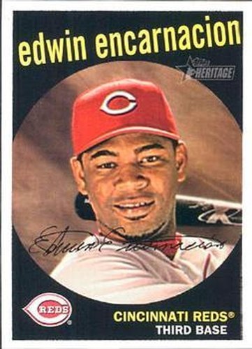 #25 Edwin Encarnacion - Cincinnati Reds - 2008 Topps Heritage Baseball