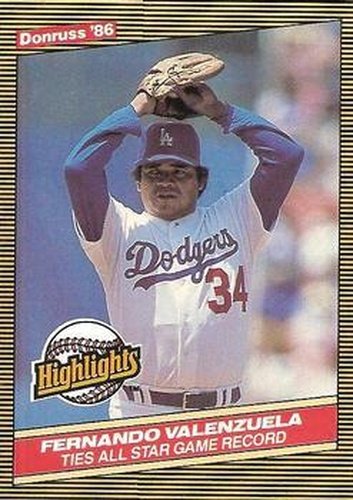 #25 Fernando Valenzuela - Los Angeles Dodgers - 1986 Donruss Highlights Baseball