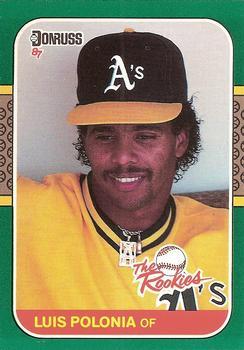 #25 - Luis Polonia - Oakland Athletics - 1987 Donruss The Rookies Baseball