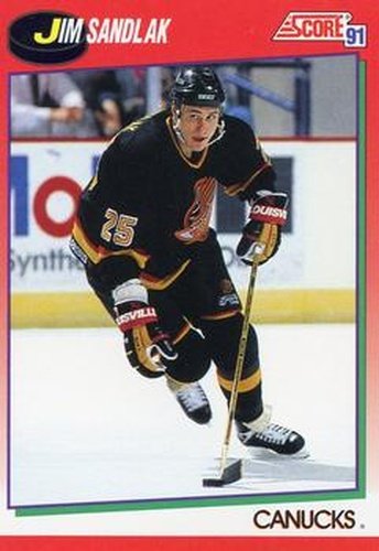 #260 Jim Sandlak - Vancouver Canucks - 1991-92 Score Canadian Hockey