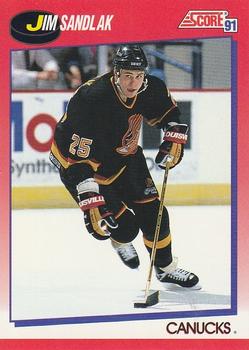 #260 Jim Sandlak - Vancouver Canucks - 1991-92 Score Canadian Bilingual Hockey