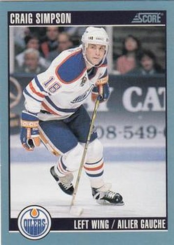 #260 Craig Simpson - Edmonton Oilers - 1992-93 Score Canadian Hockey