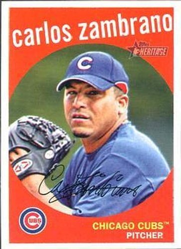 #260 Carlos Zambrano - Chicago Cubs - 2008 Topps Heritage Baseball