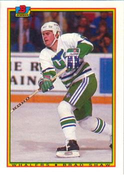 #260 Brad Shaw - Hartford Whalers - 1990-91 Bowman Hockey
