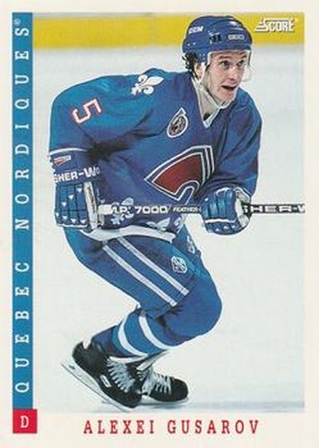 #260 Alexei Gusarov - Quebec Nordiques - 1993-94 Score Canadian Hockey