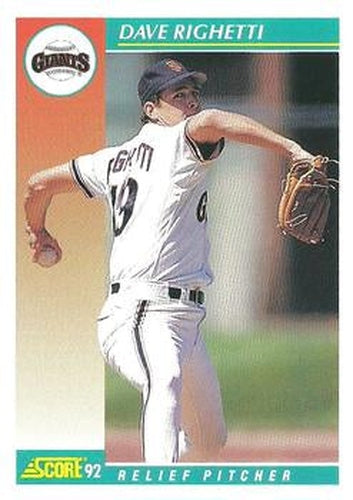 #260 Dave Righetti - San Francisco Giants - 1992 Score Baseball