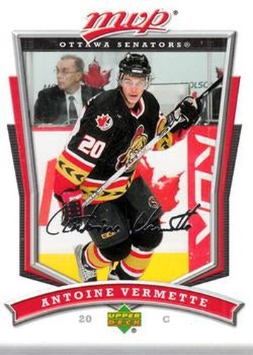 #260 Antoine Vermette - Ottawa Senators - 2007-08 Upper Deck MVP Hockey