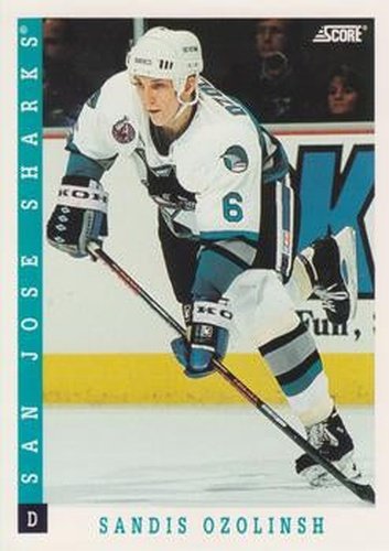 #261 Sandis Ozolinsh - San Jose Sharks - 1993-94 Score Canadian Hockey