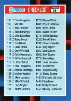 #261 Checklist: 108-187 - 1988 Leaf Baseball