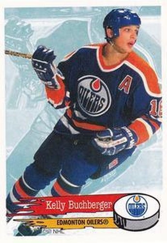 #261 Kelly Buchberger - Edmonton Oilers - 1995-96 Panini Hockey Stickers