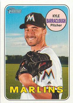 #261 Kyle Barraclough - Miami Marlins - 2018 Topps Heritage Baseball