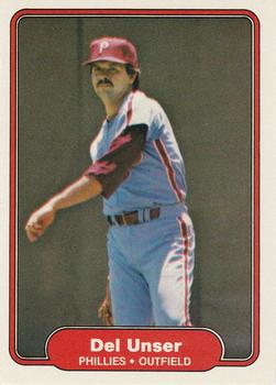 #261 Del Unser - Philadelphia Phillies - 1982 Fleer Baseball