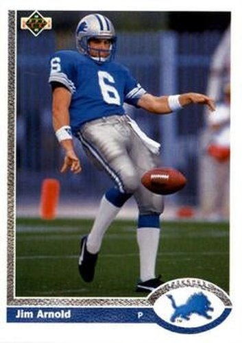 #262 Jim Arnold - Detroit Lions - 1991 Upper Deck Football