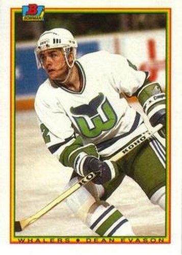 #262 Dean Evason - Hartford Whalers - 1990-91 Bowman Hockey