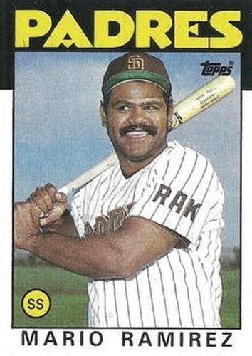 #262 Mario Ramirez - San Diego Padres - 1986 Topps Baseball