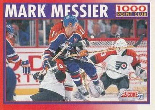 #263 Mark Messier - Edmonton Oilers - 1991-92 Score Canadian Bilingual Hockey