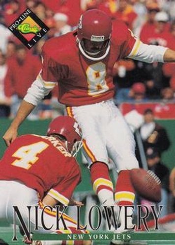 #263 Nick Lowery - New York Jets - 1994 Pro Line Live Football