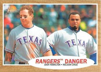 #263 Josh Hamilton / Nelson Cruz - Texas Rangers - 2011 Topps Heritage Baseball