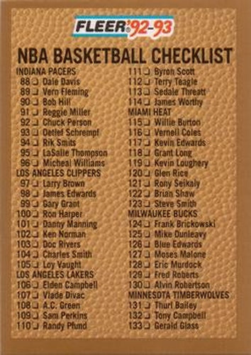 #263 Checklist 2 - 1992-93 Fleer Basketball