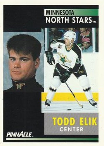 #264 Todd Elik - Minnesota North Stars - 1991-92 Pinnacle Hockey