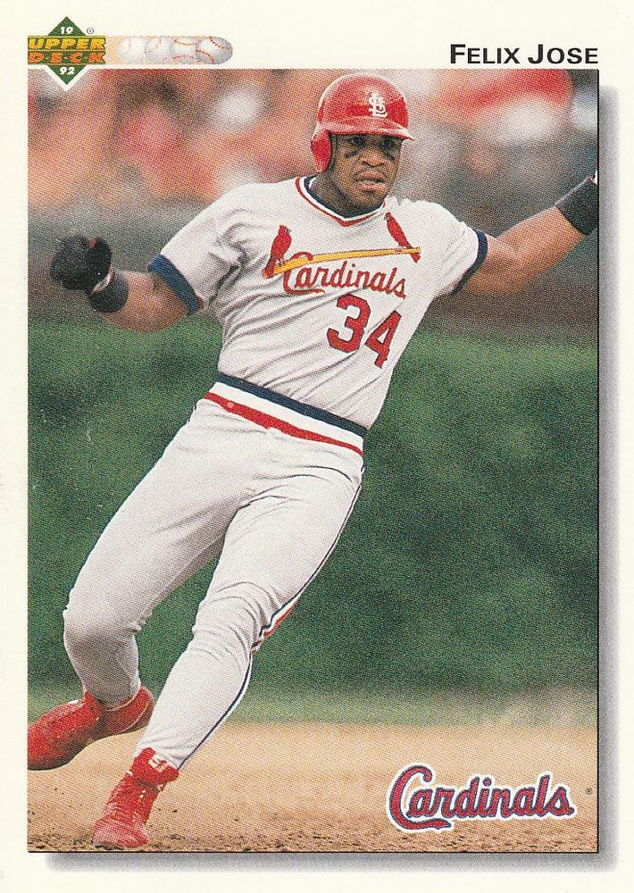 #264 Felix Jose - St. Louis Cardinals - 1992 Upper Deck Baseball