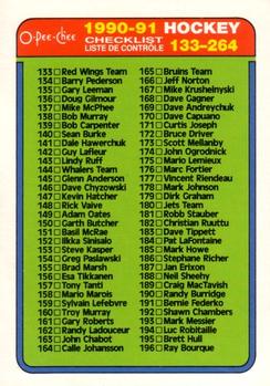 #264 Checklist 133-264 - 1990-91 O-Pee-Chee Hockey