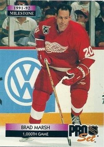 #264 Brad Marsh - Detroit Red Wings - 1992-93 Pro Set Hockey
