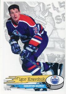 #264 Igor Kravchuk - Edmonton Oilers - 1995-96 Panini Hockey Stickers