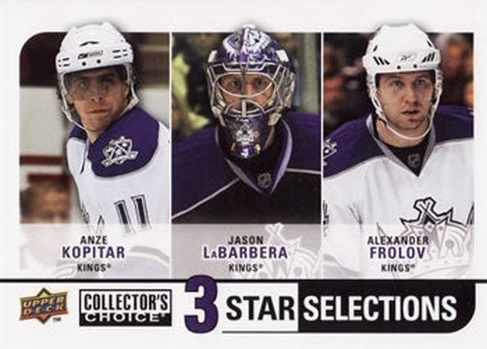 #264 Anze Kopitar / Jason LaBarbera / Alexander Frolov - Los Angeles Kings - 2008-09 Collector's Choice Hockey