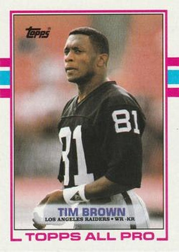 #265 Tim Brown - Los Angeles Raiders - 1989 Topps Football