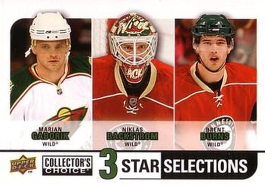 #265 Marian Gaborik / Brent Burns / Niklas Backstrom - Minnesota Wild - 2008-09 Collector's Choice Hockey