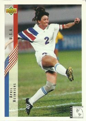 #265 April Heinrichs - USA - 1994 Upper Deck World Cup Contenders English/Spanish Soccer