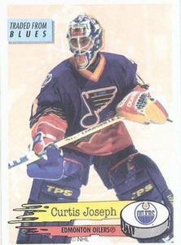 #265 Curtis Joseph - Edmonton Oilers - 1995-96 Panini Hockey Stickers
