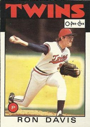 #265 Ron Davis - Minnesota Twins - 1986 O-Pee-Chee Baseball