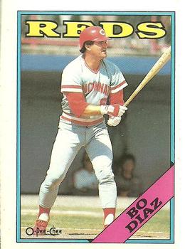 #265 Bo Diaz - Cincinnati Reds - 1988 O-Pee-Chee Baseball