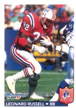 #266 Leonard Russell - New England Patriots - 1992 Fleer Football