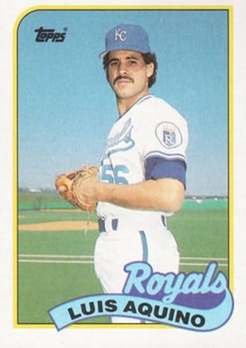 #266 Luis Aquino - Kansas City Royals - 1989 Topps Baseball