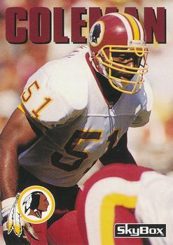 #266 Monte Coleman - Washington Redskins - 1992 SkyBox Impact Football