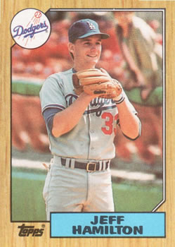 #266 Jeff Hamilton - Los Angeles Dodgers - 1987 Topps Baseball