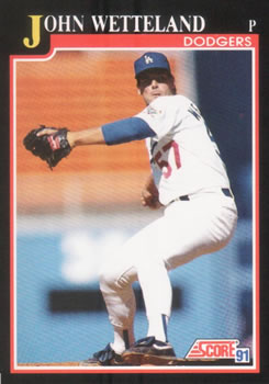 #267 John Wetteland - Los Angeles Dodgers - 1991 Score Baseball