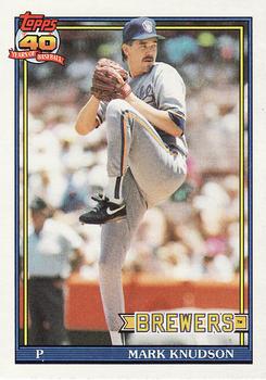 #267 Mark Knudson - Milwaukee Brewers - 1991 Topps Baseball
