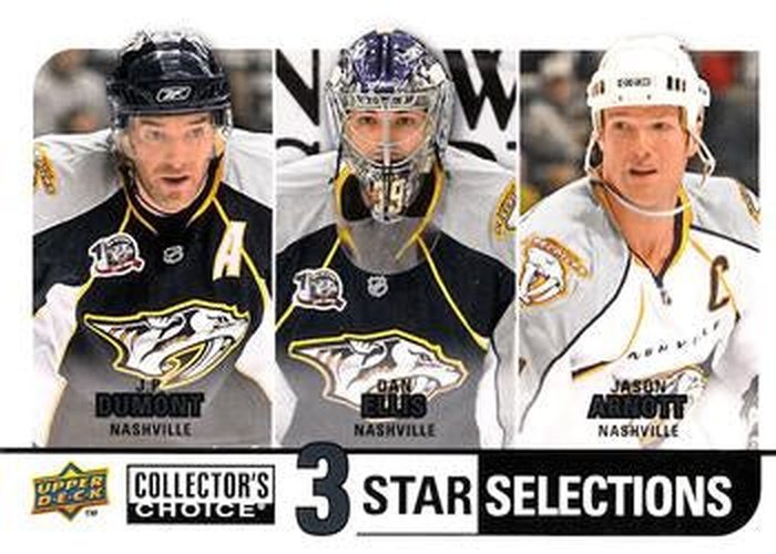 #267 Jason Arnott / J.P. Dumont / Dan Ellis - Nashville Predators - 2008-09 Collector's Choice Hockey