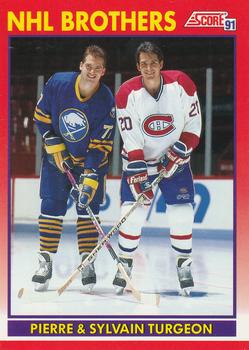 #267 Pierre Turgeon / Sylvain Turgeon - Buffalo Sabres/ Montreal Canadiens - 1991-92 Score Canadian Bilingual Hockey