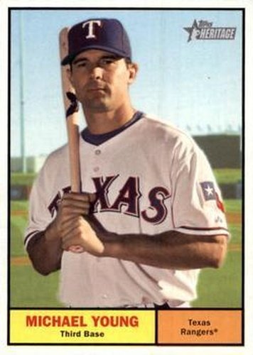 #267 Michael Young - Texas Rangers - 2010 Topps Heritage Baseball